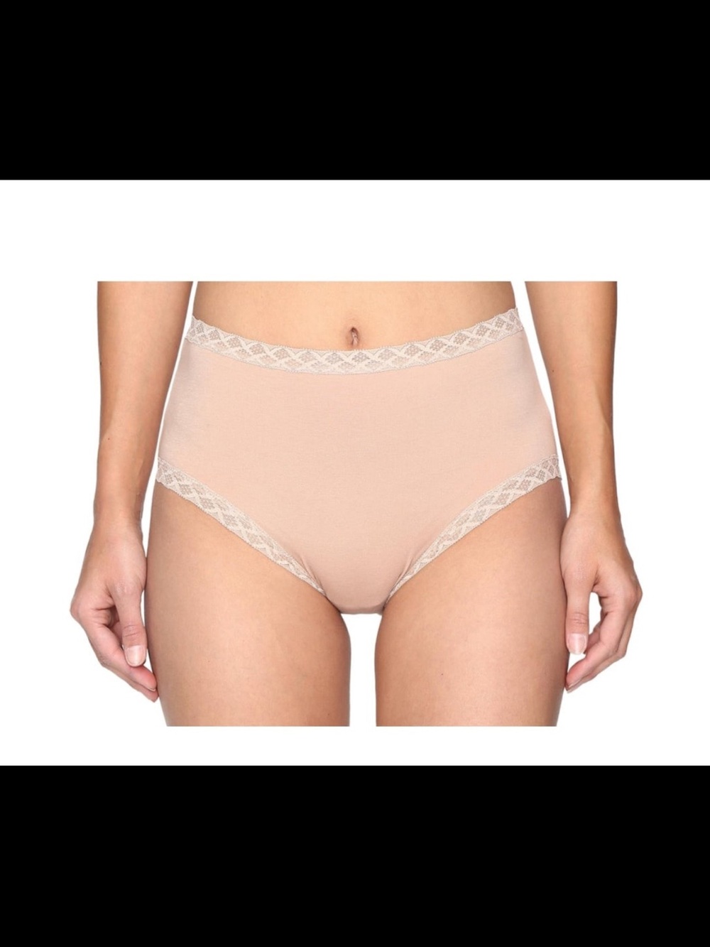 Natori High-Waist Lace-Trim Briefs - Nude